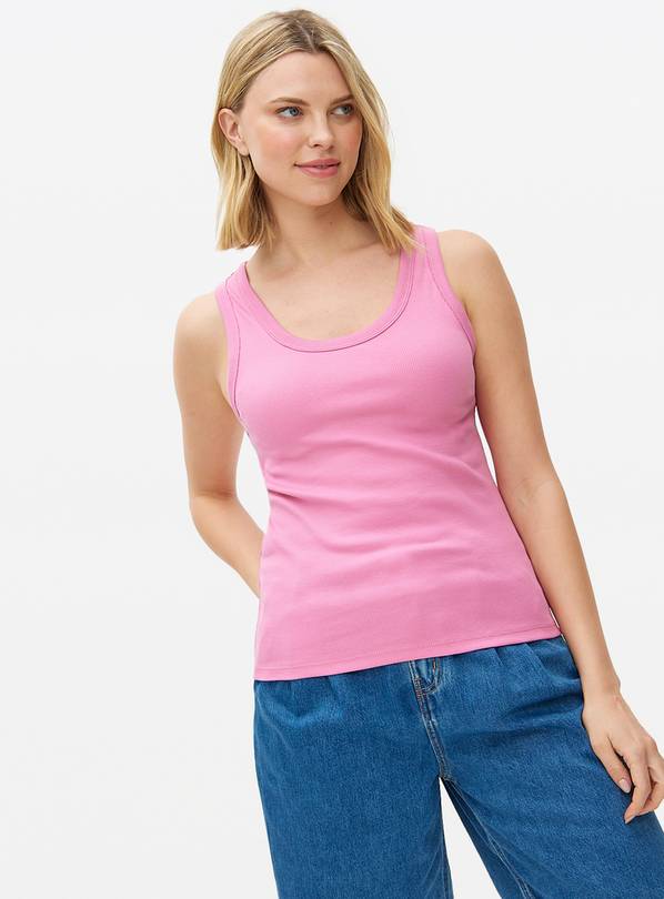 Pink Ribbed Scoop Neck Vest 6